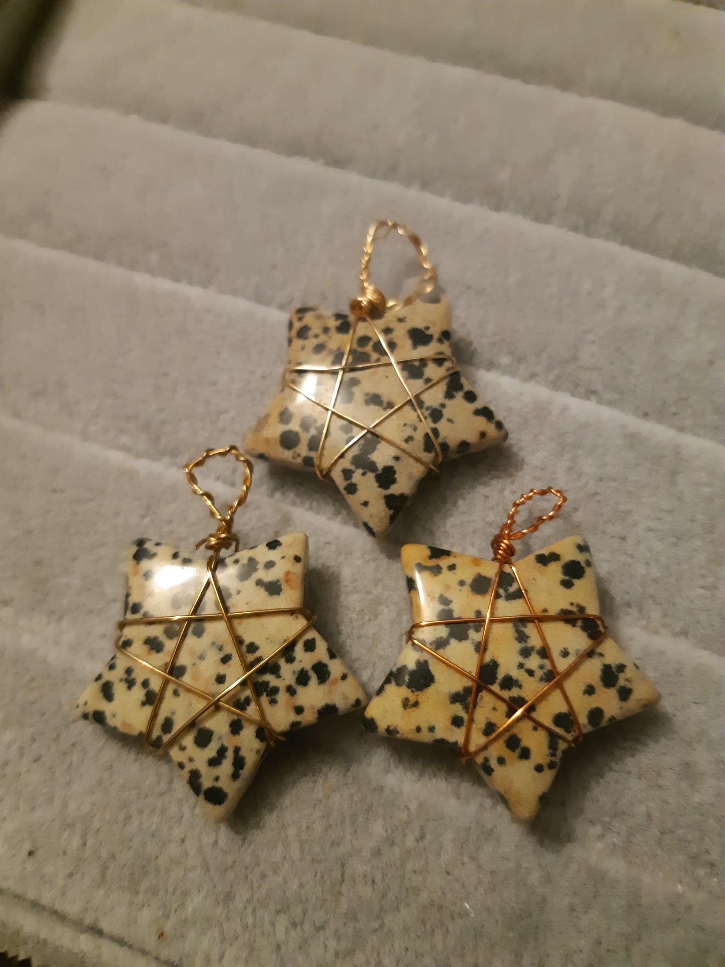 Wire-wrapped star pendants