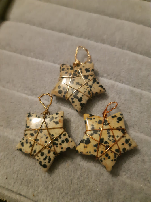 Wire-wrapped star pendants