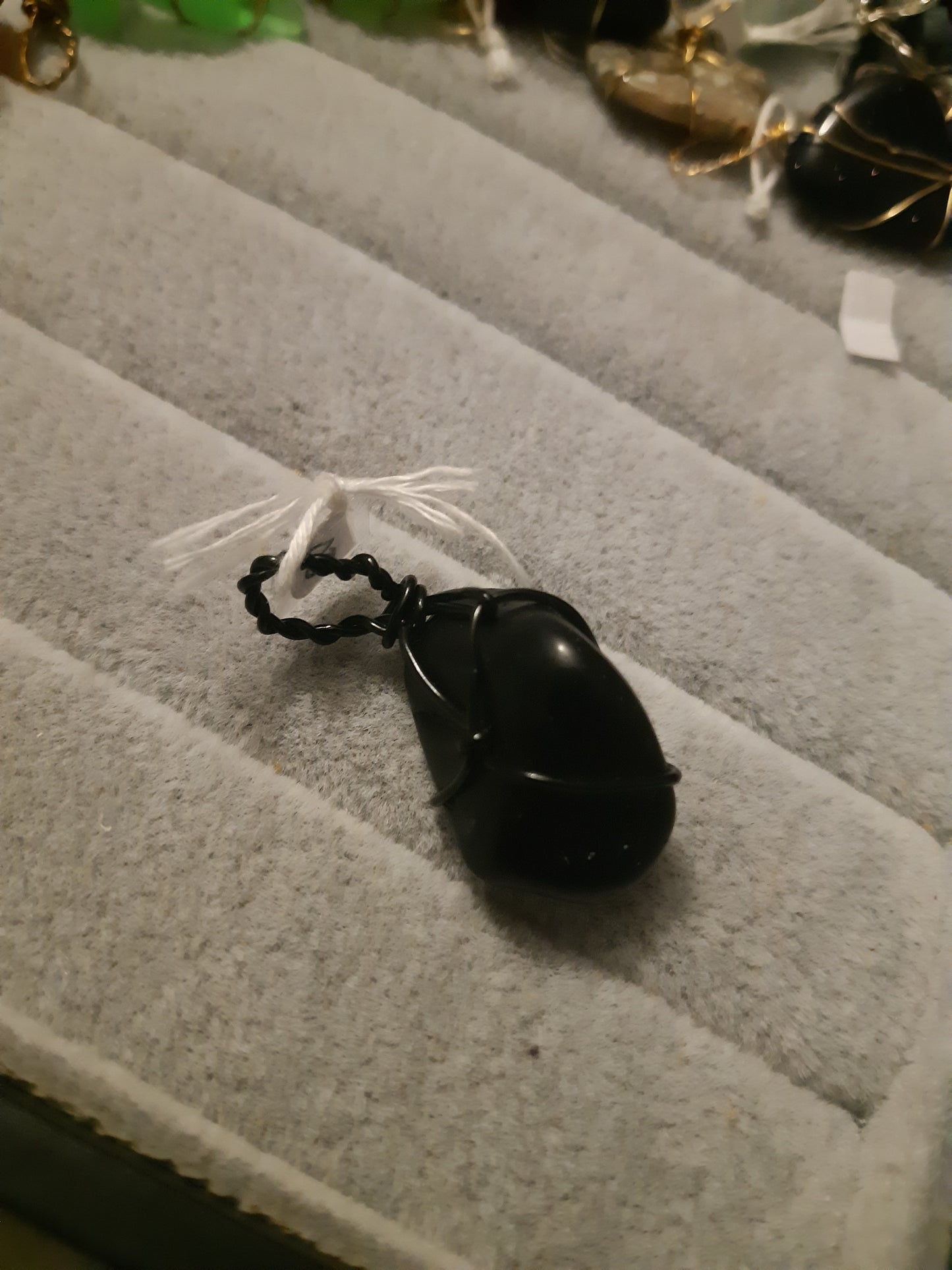 onyx wire wrapped pendants