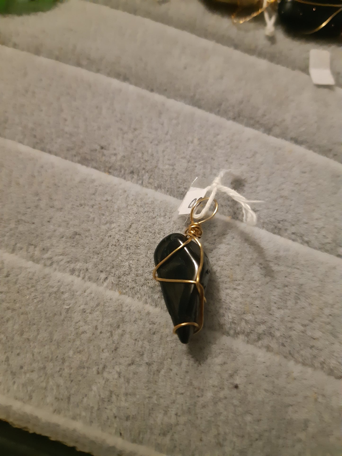 onyx wire wrapped pendants