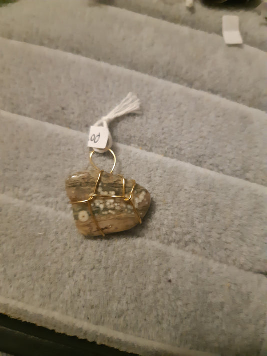 ocean jasper wire wrapped pendants