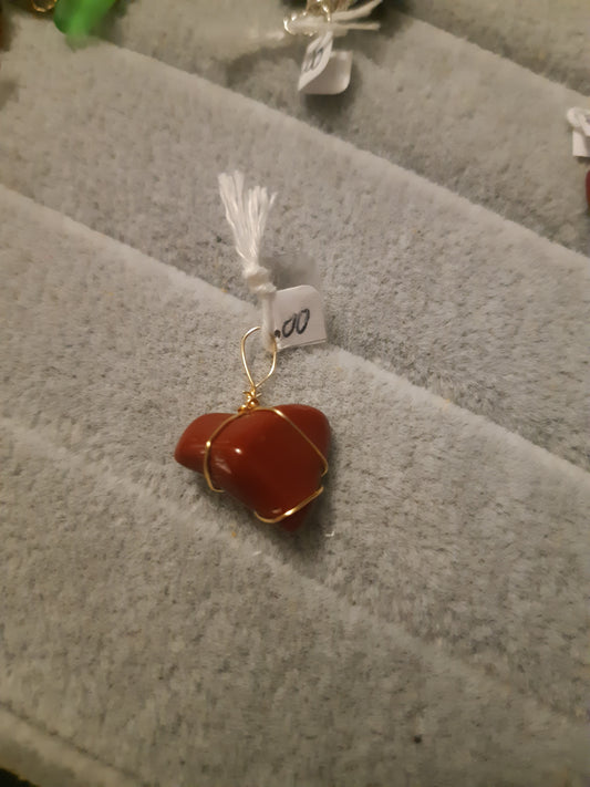 red jasper wire wrapped pendants