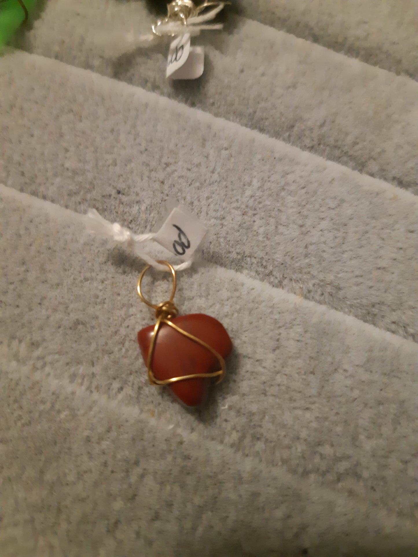 red jasper wire wrapped pendants
