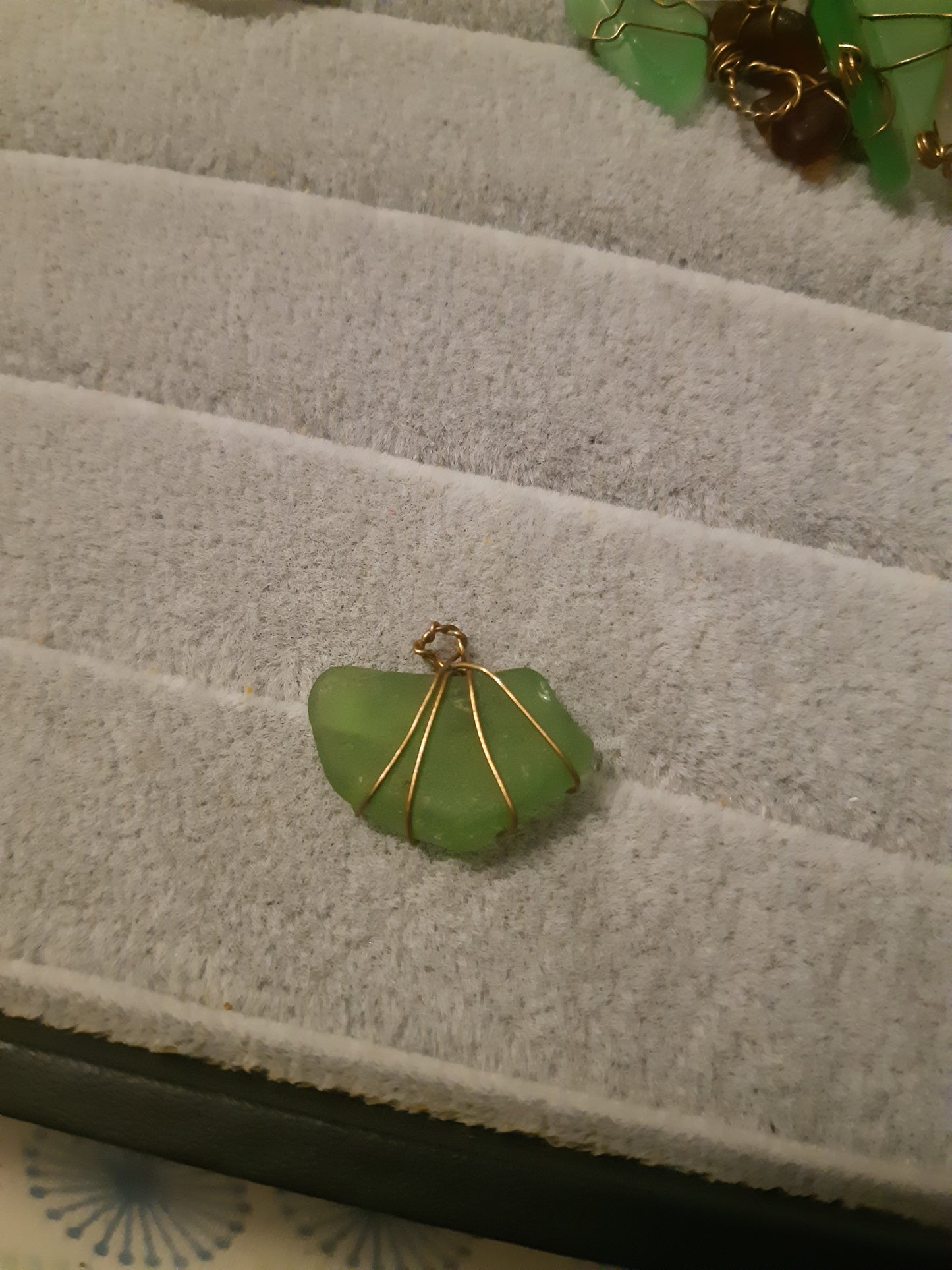 seaglass wire wrapped pendants