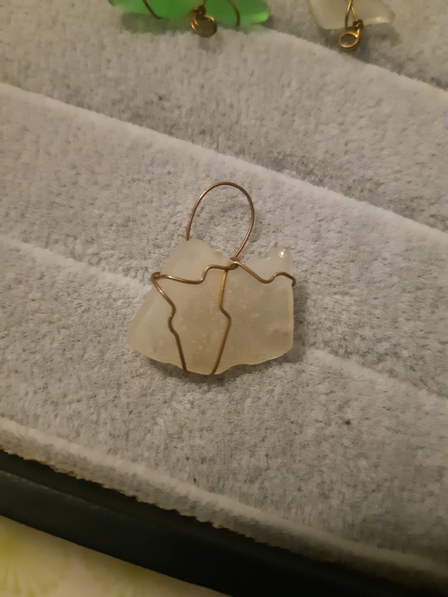 seaglass wire wrapped pendants