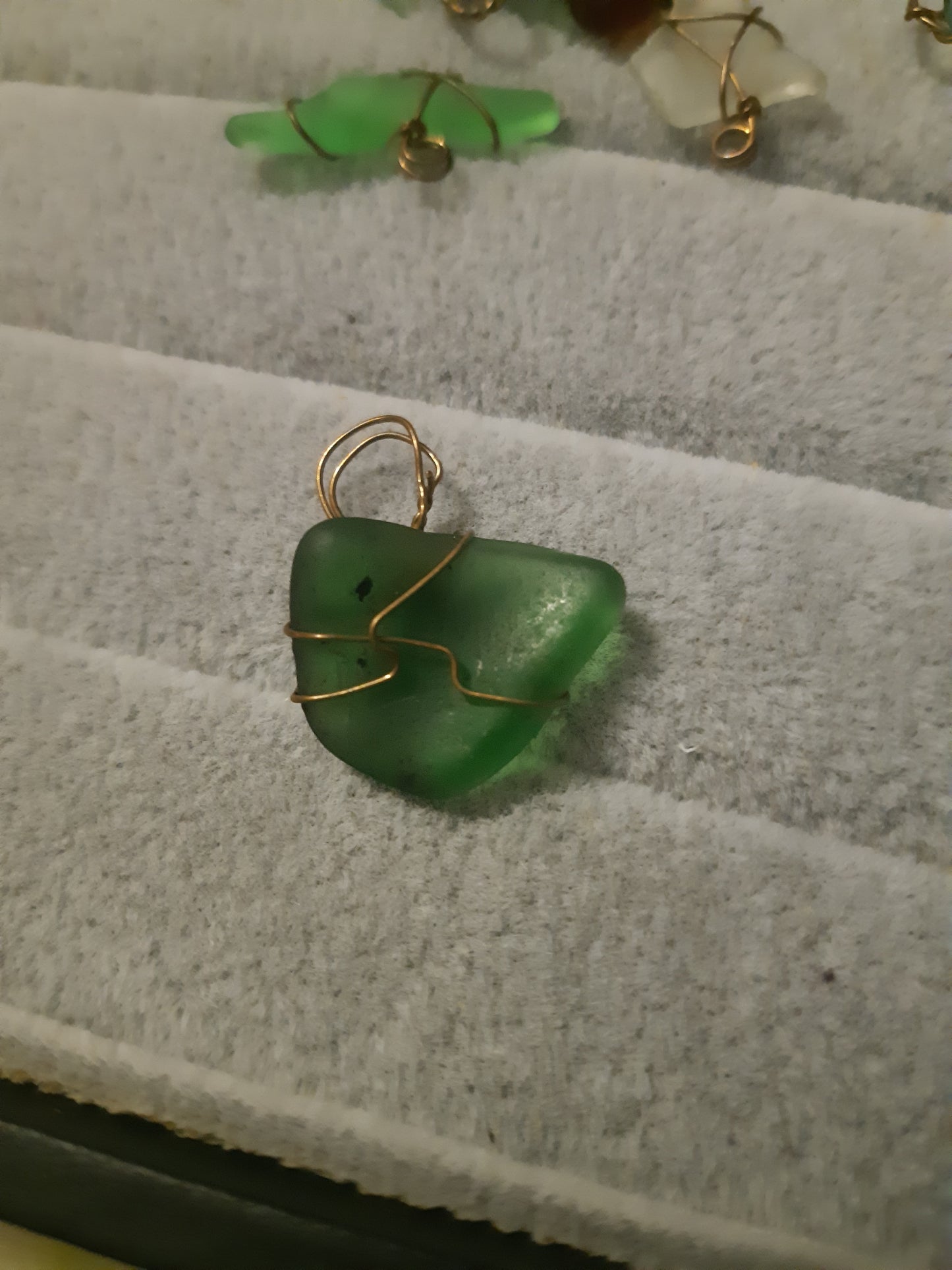 seaglass wire wrapped pendants