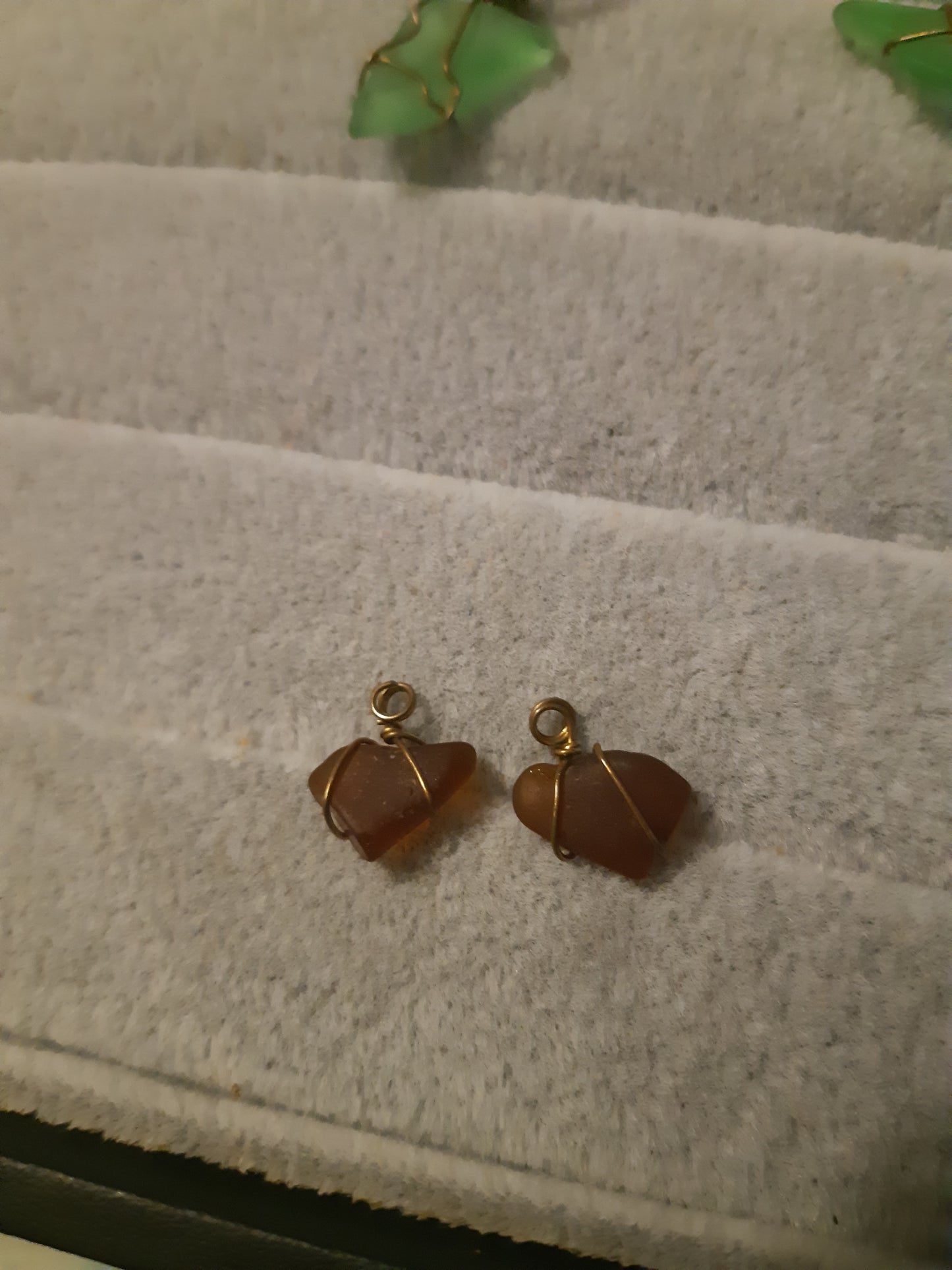 seaglass wire wrapped pendants