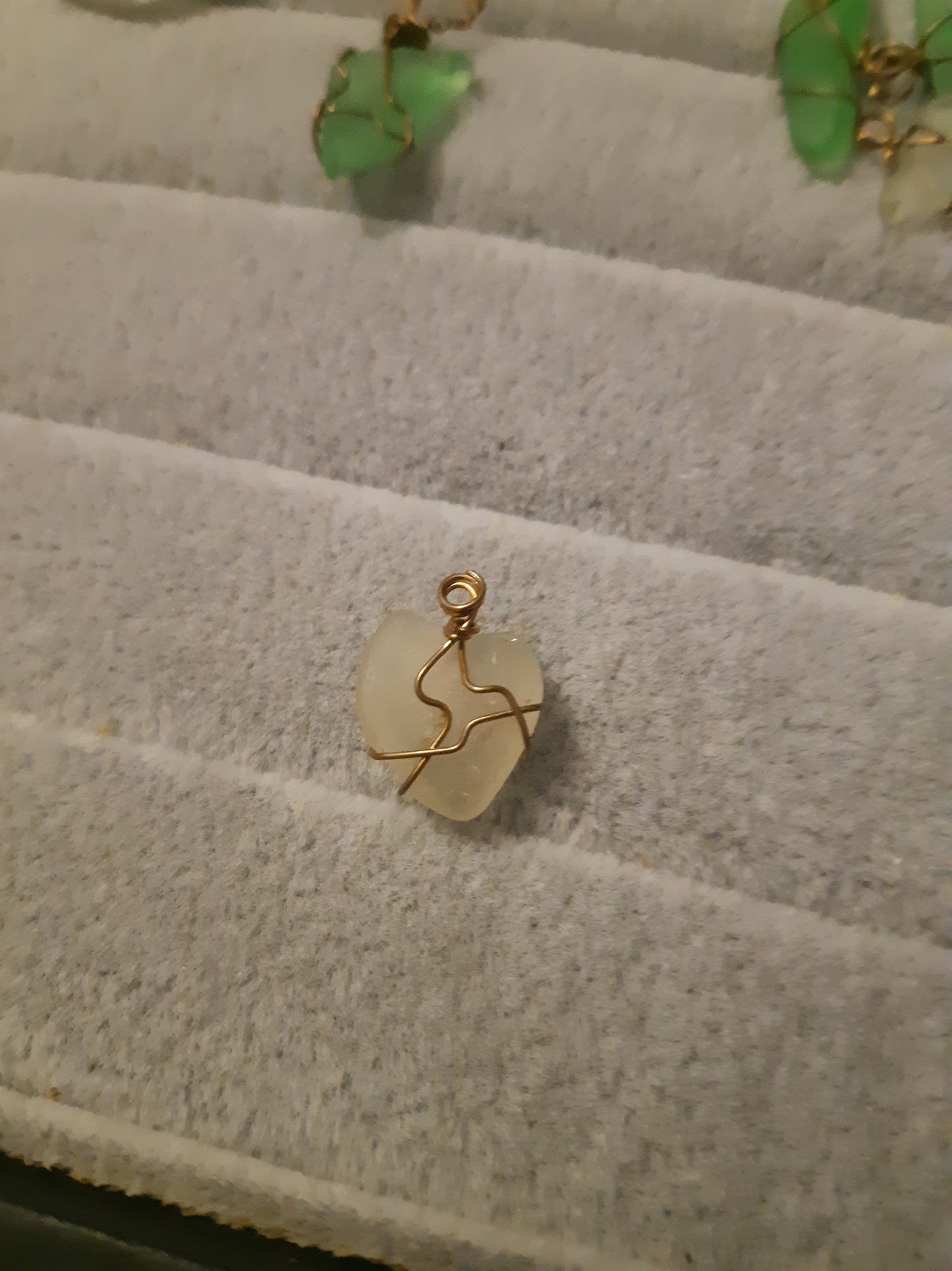 seaglass wire wrapped pendants