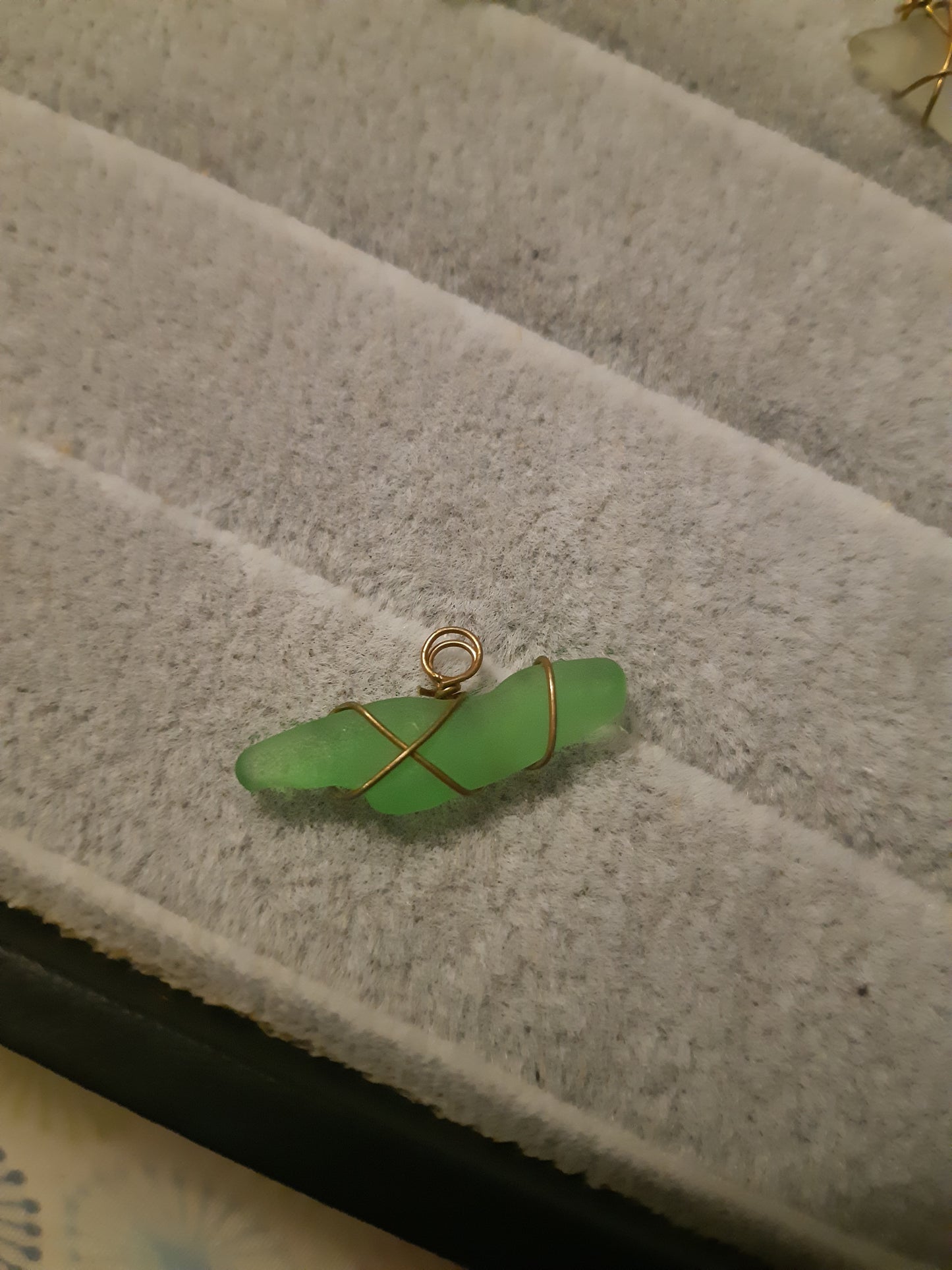 seaglass wire wrapped pendants
