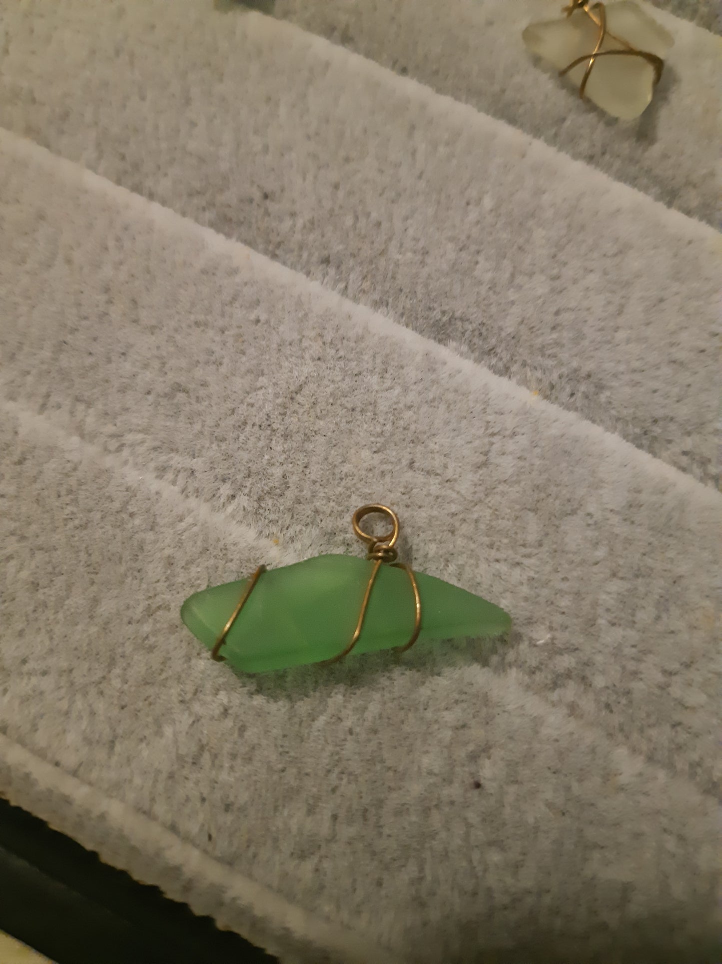 seaglass wire wrapped pendants