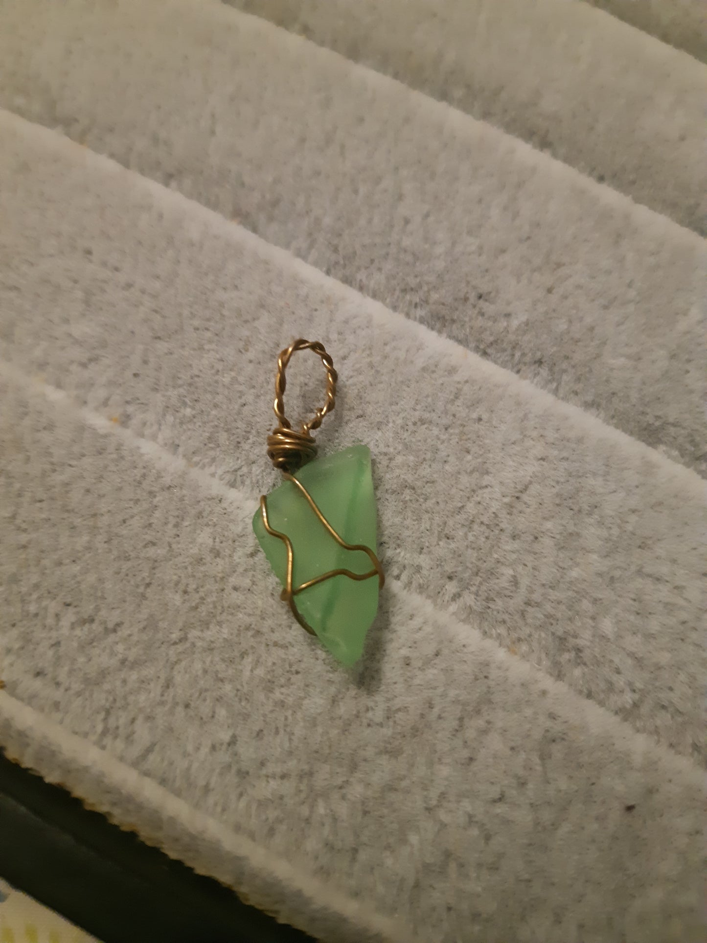 seaglass wire wrapped pendants