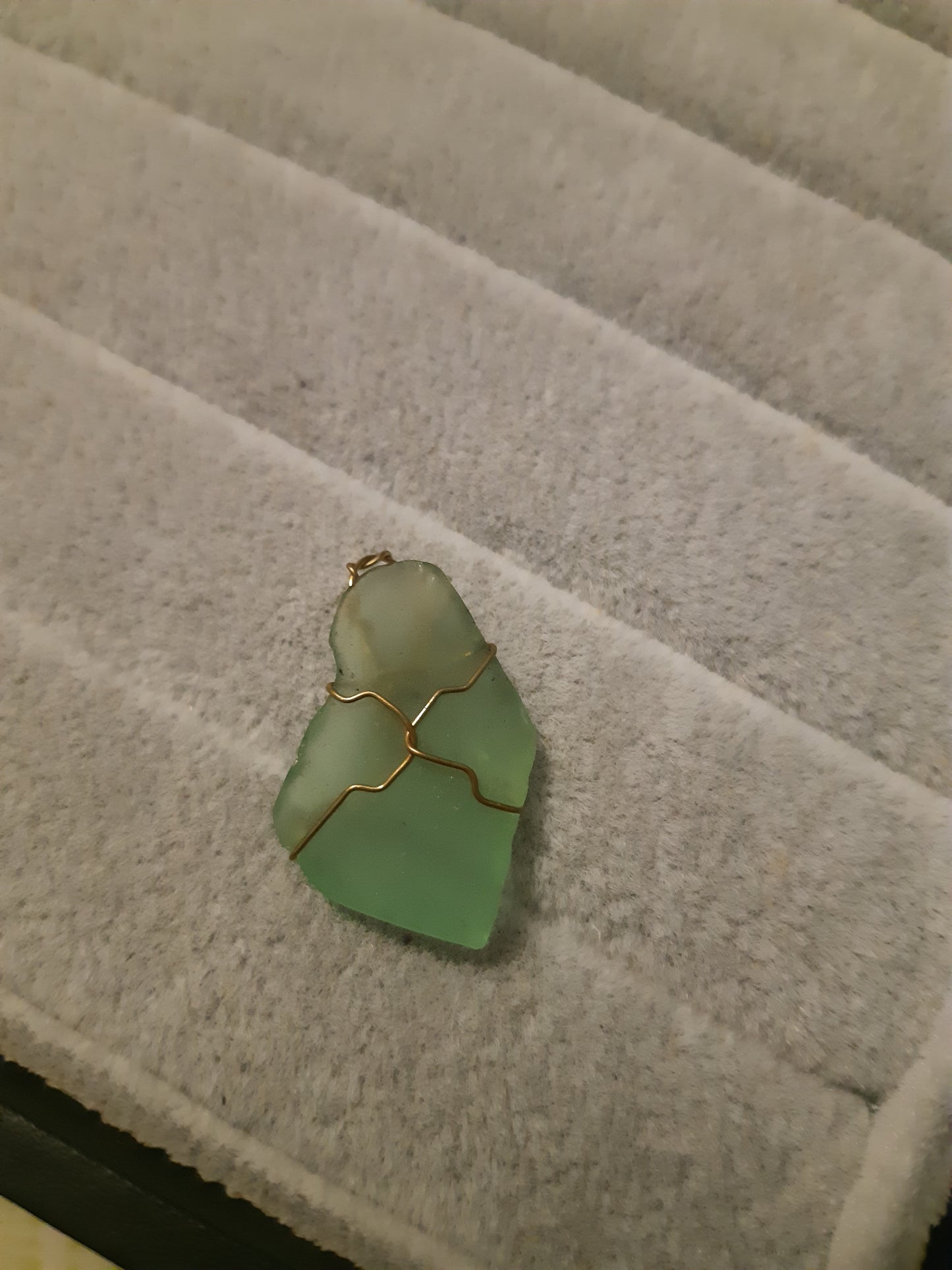 seaglass wire wrapped pendants