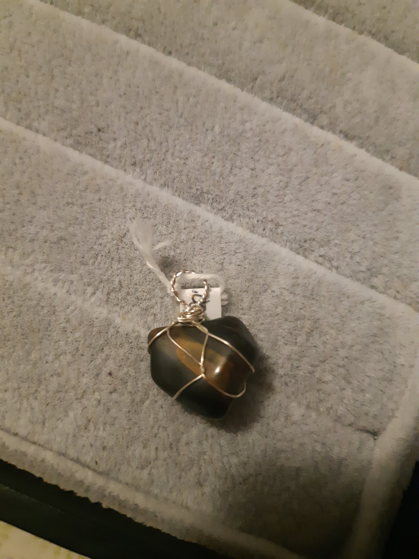 obsidian wire wrapped pendants