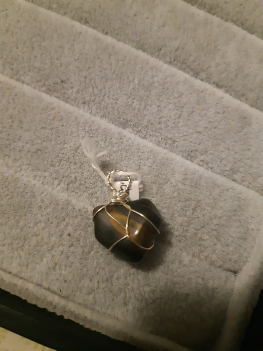 obsidian wire wrapped pendants