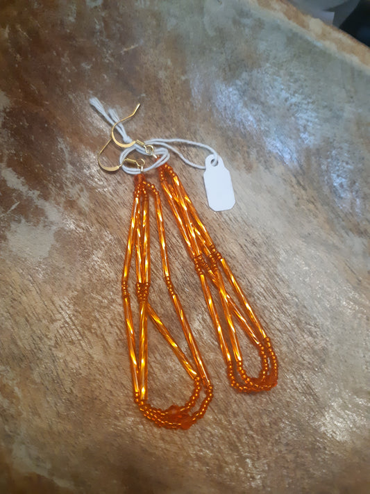 Silver lined orange loops