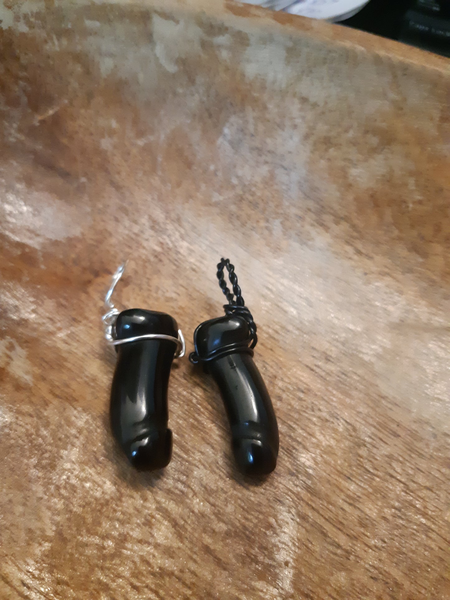 wire wrapped gemstone peen pendants