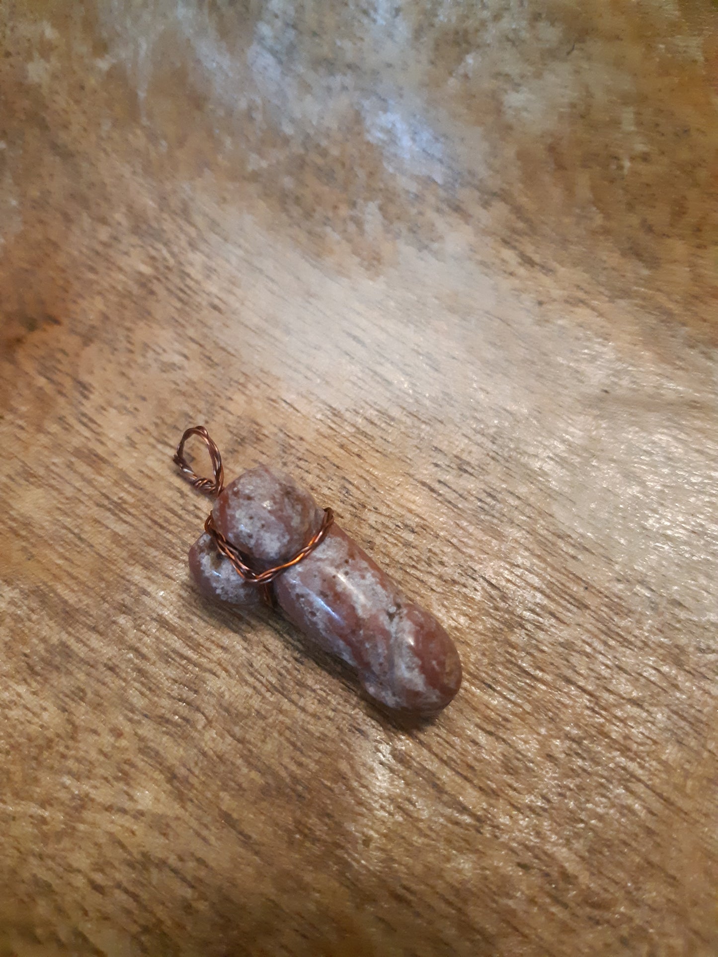 wire wrapped gemstone peen pendants