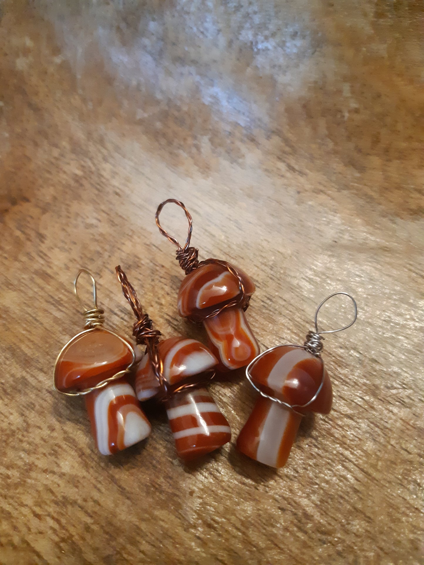 wire wrapped mini mushrooms