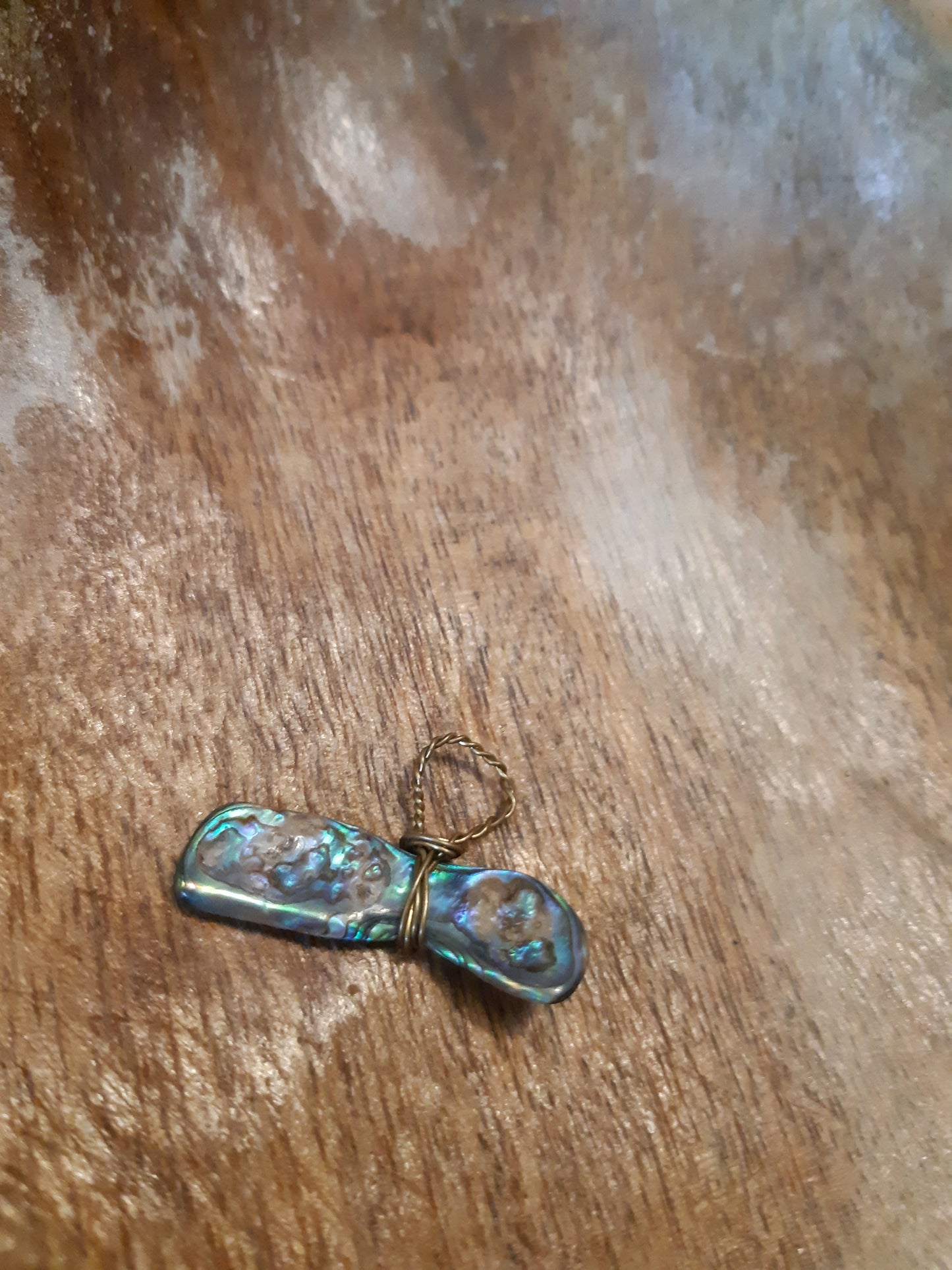 abalone wire wrapped pendants