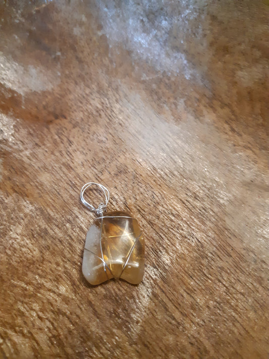citrine wire wrapped pendants