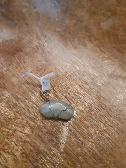 aquamarine wire wrapped pendants