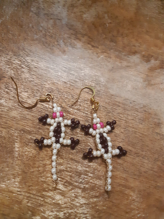 beaded gecko earrings