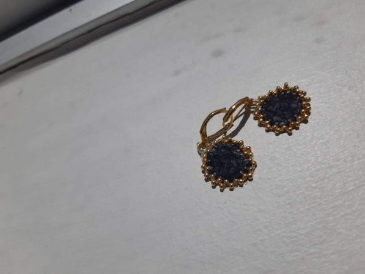 Mini gold edged flats on fish skin leather